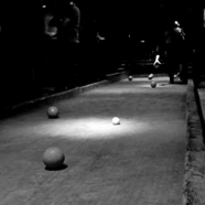 bocce at night